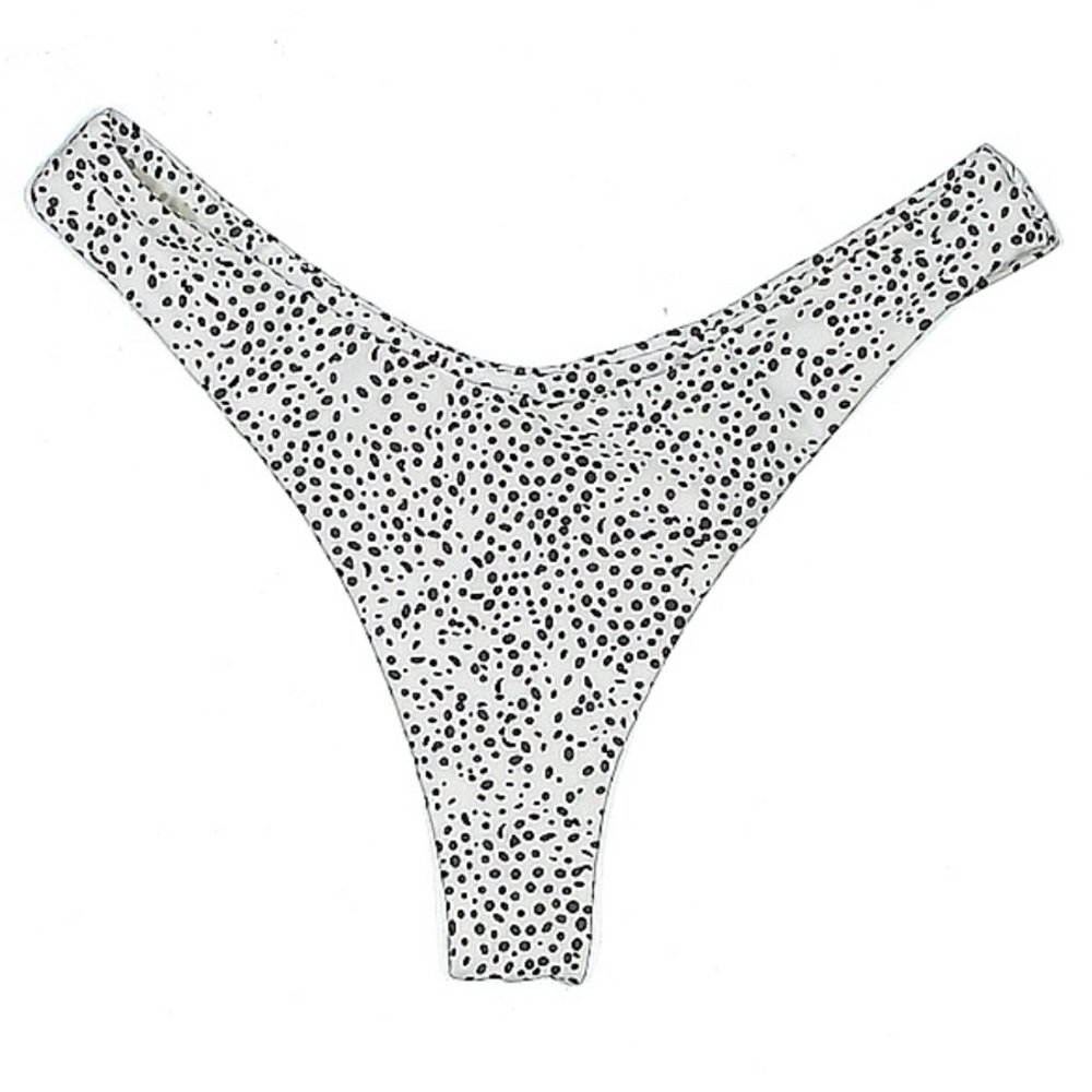 Zaful Small White and Black Animal Print Bikini Bottom